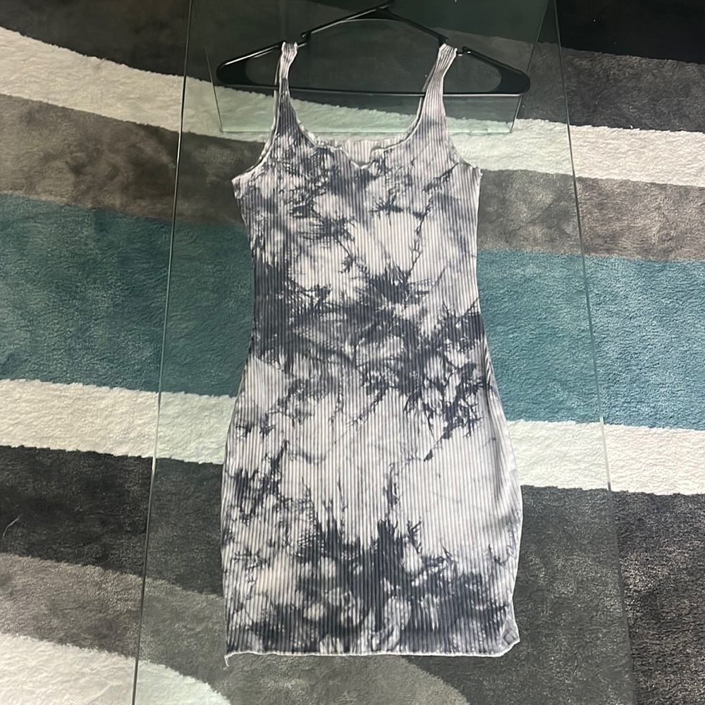 Ripped grey tie die tank dress worn once make offers 😍